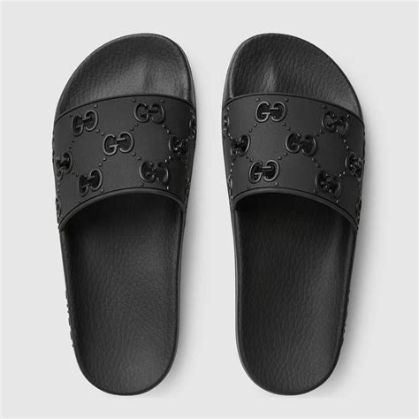 gucci slides rubber gg|Gucci rubber slide sandals outfit.